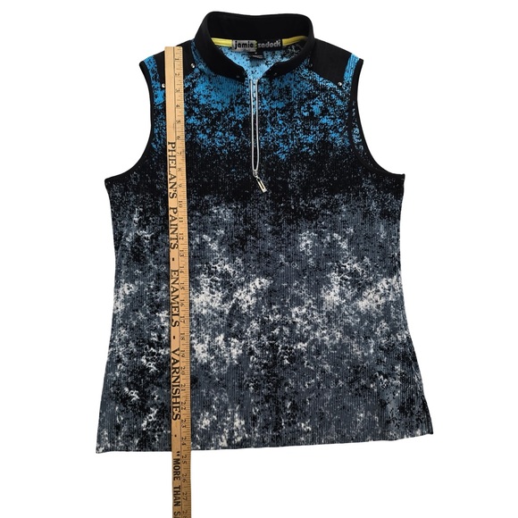Jamie Sadock Sleeveless Golf Top Quarter Zip Blue Black Women’s Medium - Picture 6 of 8